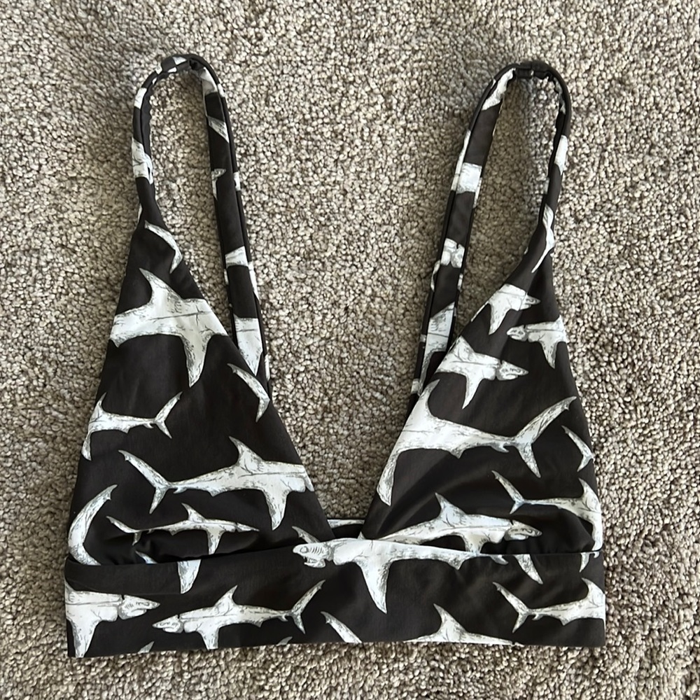 Boys + Arrows shark bikini top